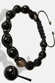 Sertifikalı Siyah Göz Akik Taşı Bileklik - Makrome thumbnail 1
