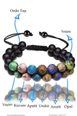 Sertifikalı Akrep Burcu Doğal Taş Bileklik - Makrome thumbnail 1