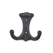 Antika Tarz Dekoratif Pirinç Anıt Çiftli Vestiyer Askı - 85x72 Mm, Oksit - 1