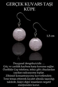 Sertifikalı Beyaz Kuvars Taşı Küpe - 2