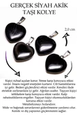 Sertifikalı Kalp Kesim Siyah Akik Taşı Kolye thumbnail 2