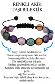 Sertifikalı Damarlı Renkli Ham Işlenmemiş Akik Taşı Bileklik thumbnail 1