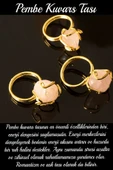 Sertifikalı Gold Rokoko Model Pembe Kuvars Taşı Yüzük - Ayarlamalı thumbnail 2