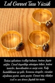 Sertifikalı Kalın Tımbıl Model Lal - Granat - Garnet Taşı Yüzük - Ayarlamalı - 2