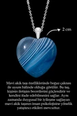 Sertifikalı Kalp Kesim Damarlı Mavi Akik Taşı Kolye thumbnail 2