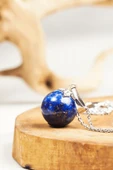 Sertifikalı 1.kalite Lapis Lazuli Taşı Kolye - Gümüş Aparatlı thumbnail 2
