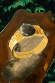 Sertifikalı Kalın Tımbıl Gold Model Şungit - Shungite Taşı Yüzük - Ayarlamalı - 1