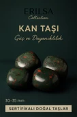 Sertifikalı Tamburlanmış Kan Taşı (Heliotrop) Doğal Taş Kütle – Güç ve Dayanıklılık 30-35 mm - 1
