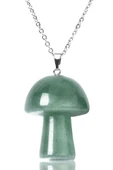 Sertifikalı Mantar Model Aventurin Taşı Kolye (Gümüş Aparatlı) thumbnail 1