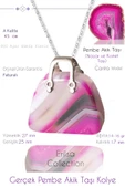 Sertifikalı Çanta Model Pembe Akik Taşı Kolye - 1