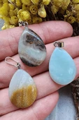 Sertifikalı Damla Model Gerçek Amazonit Taşı Kolye thumbnail 2