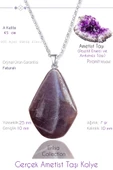 Sertifikalı Gerçek Piramit Model Ametist Taşı Kolye thumbnail 1