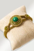 Sertifikalı Zebercet İşlemeli Model Malahit Taşı Bileklik - Ayarlamalı thumbnail 1