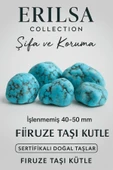 Sertifikalı Ham İşlenmemiş Firuze (Turkuaz) Taşı Kütle – İran Firuze 40-50 mm thumbnail 1