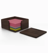 Woodsaka Not Kağıdı Kutusu - Ceviz - 10.5cm X 10.5cm X 4.5cm - 3