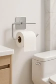 Sas Haus Yapışkanlı Krom WC Kağıtlık / Tuvalet Kağıtlık – Deliksiz Montaj, Ergonomik Tasarım - 2