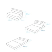 Valeria Katlanır Yatak Olabilen Koltuk Çift Kişilik Bej Çift - 7