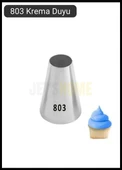 803 Yuvarlak Desen Krema Duyu Büyük Boy Pasta Duyu Paslanmaz Çelik Krema Torbası Ucu 2.4x0.9x4.5 cm - 1