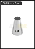 803 Yuvarlak Desen Krema Duyu Büyük Boy Pasta Duyu Paslanmaz Çelik Krema Torbası Ucu 2.4x0.9x4.5 cm - 2