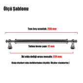 Ayvalık Düz Mobilya Çekmece Dolap Kapak Kulpu Kulbu 224 mm Metal Kulp - 11