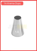 1A Yuvarlak Desen Krema Duyu Büyük Boy Pasta Duyu Paslanmaz Çelik Krema Torbası Ucu 2.5x1.4x3.7 cm - 2