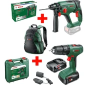 Bosch EasyImpact 18V-40 2,0 Ah Çift Akülü Matkap 2,0 Ah + Universalhammer 18v Kırıcı Delici (SOLO - Aküsüz) + Bosch Sırt Çantası - 1