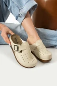 Albishoes Berry Hafif Topuklu 5 CM Anatomik Önü Kapalı Tokalı Rahat Esnek Hemşire Günlük Ev Terlik - 4