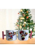 Ressam mickey ve minnie mouse kahve fincan takımı - 1