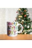Kalp Yağmuru - Happy Birthday Porselen Kupa - 2