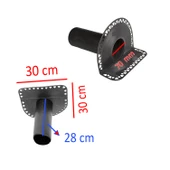 Su Tahliye Dik İniş Parapet 70'lik Direnaj Hünisi Çatı Balkon Yağmur Gider Borusu Oluk Adaptörü - 3