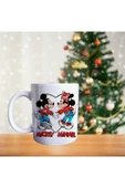 Mickey Ve Minnie Mouse Jean Modası Porselen Kupa - 1
