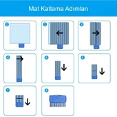 Piknik Kamp Örtüsü - Su Geçirmez - Madfox Skyloft - Blue Stripe - 546254 - 6