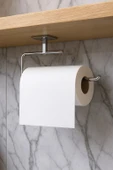 Yapışkanlı Krom 4’lü Banyo & Mutfak Havluluk Seti – WC Kağıtlık, Rulo, Çember & Uzun Havlu Askısı - 3