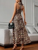 Lucky Life Kadın Omuzlardan Açık Boyundan çapraz Bağlama Detaylı Süprem Elbise thumbnail 4