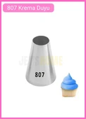 807 Yuvarlak Desen Krema Duyu Büyük Boy Pasta Duyu Paslanmaz Çelik Krema Torbası Ucu 3.5x1.6x5.2 cm - 1