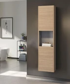 Orka Düden 80 cm MDF Kapaklı Meşe Banyo Dolabı Takımı ve Boy Dolabı thumbnail 3