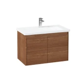 Orka Düden 65 cm MDF Kapaklı Kızıl Ceviz Banyo Dolabı Takımı - 2