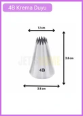 4B Açık Yıldız Desen Krema Duyu Büyük Boy Pasta Duyu Paslanmaz Çelik Krema Torbası Ucu 2.5x1.2x3.8 cm - 3