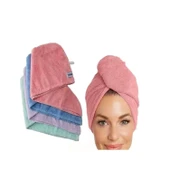 1 Adet Gold Kulcu Pamuk Dokuma Havlu Saç Bonesi - 1