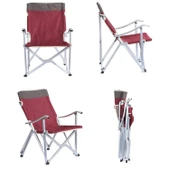 Katlanır Kamp Piknik Sandalyesi - Madfox Dachuan - Bordo - 547281 - Taşıma Çantalı thumbnail 4