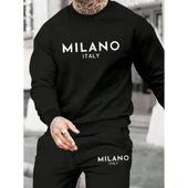 Erkek Uzun Kollu Baskı Detaylı Iki Iplik Takım - 1