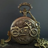 Motor Tasarımlı Köstekli Antika Saat - 1
