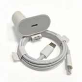 Apple Uyumlu 20W Şarj Adaptorü Type-C Başlık + Type C to Lightning Kablo- Yüksek Kalite - 20W Power Adapter - 3