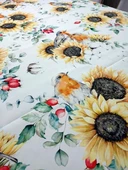 Sunflower Desenli 3D Dikdörtgen Masa Örtüsü (160x200) - 2