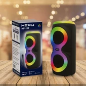 HEPU HP-112 2X4'' 2X10CM KABLOLU 1 EL MİKROFON BLUETOOTH ŞARJLI MÜZİK KUTUSU - 1