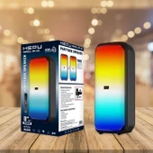 HEPU HP-106 2X8'' 2X20CM KABLOSUZ 1 EL MİKROFON BLUETOOTH ŞARJLI MÜZİK KUTUSU - 1