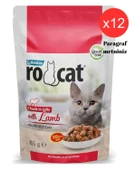 Ro Cat Yetişkin Kedi Kuzu Etli  Yaş Maması 85 Gr x 12 Adet - 1