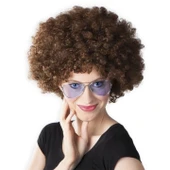 Kahve Renk Kıvırcık Afro Bonus Peruk - 1