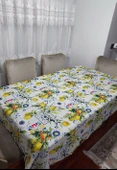 2 Adet Limon Portakal Desenli 3D Dikdörtgen Masa Örtüsü (160x200) - 1
