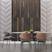 3D Gri ve Kahverengi Panel Duvar Kağıdı Baskı thumbnail 5